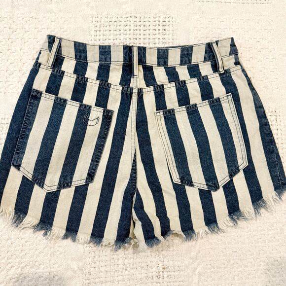 Show me Your Mumu Blu 30 Arizona high waist frayed hem jean shorts SH2 2840 - Picture 7 of 11